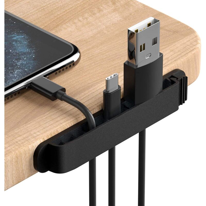 2-teiliges Kabelclip-set Schreibtisch-organizer, Schreibtisch-aufbewahrung, Schreibtisch-zubehör, Kabelordner, Kabelbinder, Kabelmanagement, Geeignet Für Kopfhörer / Datenkabel / Maus Usw. (schwarz)