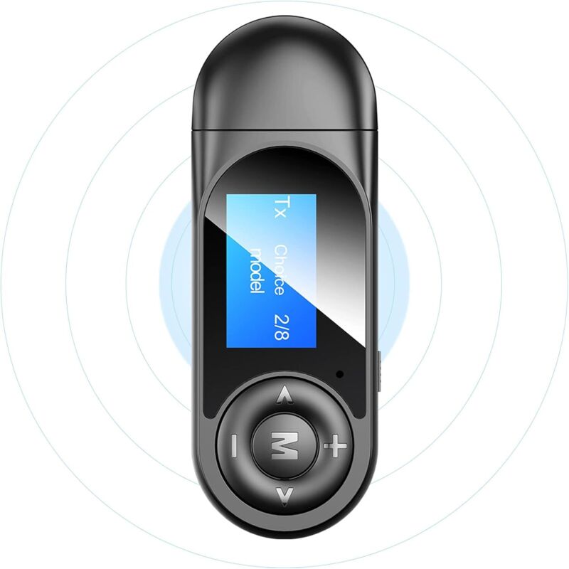 Bluetooth 5.0 Sender Und Empfänger, 2-in-1-bluetooth-audioadapter Mit Gut Lesbarem Lcd-bildschirm, Kabelloser Bluetooth-usb-sender Für Kopfhörer, Fernseher, Pc, Auto/heim-stereoanlage