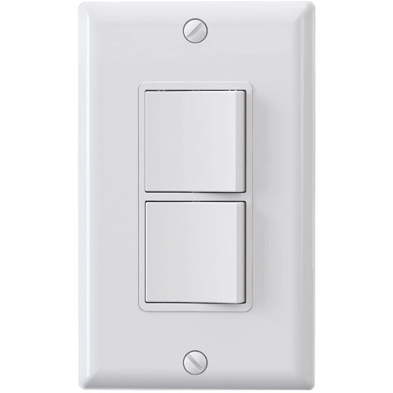 Ein-taster-schalter, 15 A, 120 V, Mit Automatischer Erdung (glänzend Weiß, 11,5 X 7 Cm)