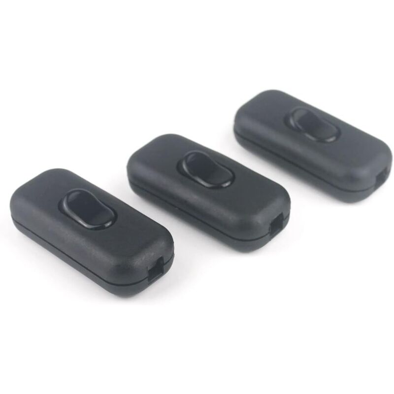 3 Stück Inline-kabelschalter 6a 250v Wippschalter Für Inline-lampen, 2- Oder 3-adriges Beleuchtungskabel, Mit Wippschalter Ein/aus