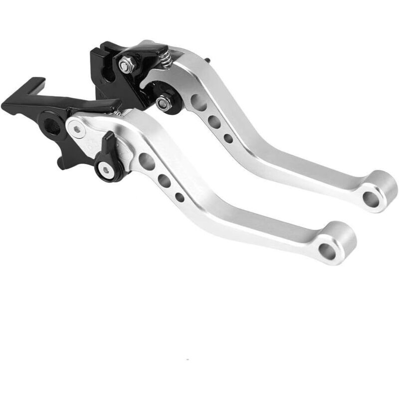 Für Motorradbremshebel 1 Paar 22 Mm 7/8" Universal-motorrad-cnc-aluminium-kupplungs- Und Trommelbremshebel (silber-weiß)