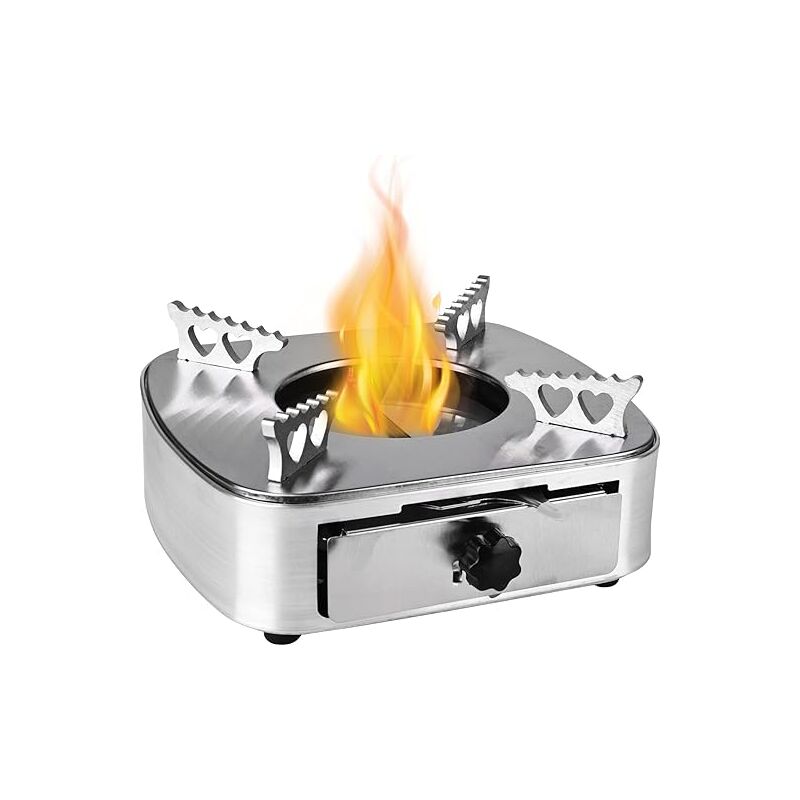 Spirituskocher Für Indoor-camping: Spiritusbrenner Für Camping – Trockenbrennstoffkocher – Mini-flamme – Edelstahl – Für Drinnen – Für Camping – Für Draußen