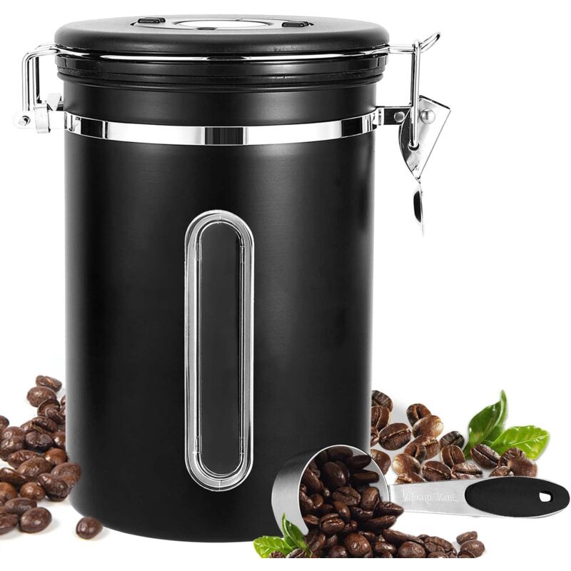 Kaffeedose, Luftdichte Kaffeedose, 1,8 L Fassungsvermögen, Behälter Mit Datumsanzeige Für Kaffeebohnen