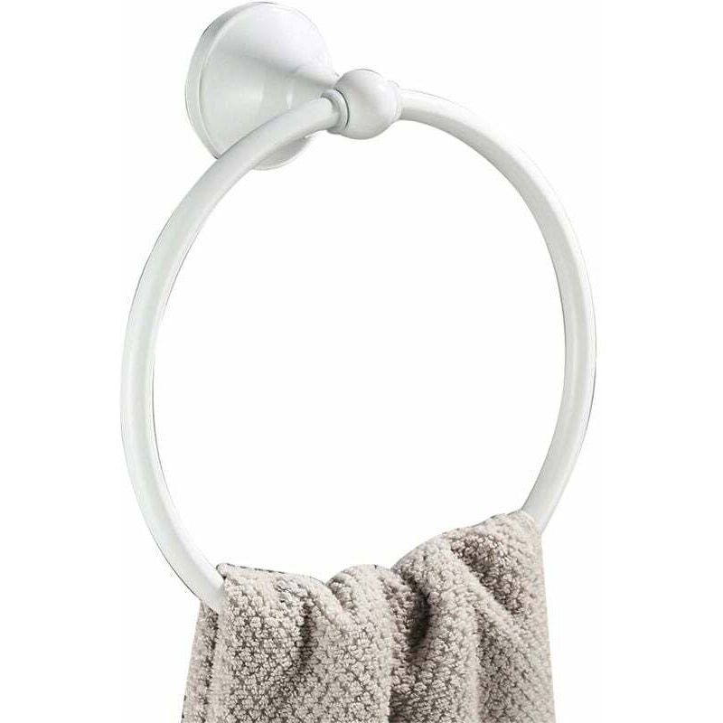 Runder Handtuchring Aus Messing Für Badezimmer, Wandmontage, Weiß