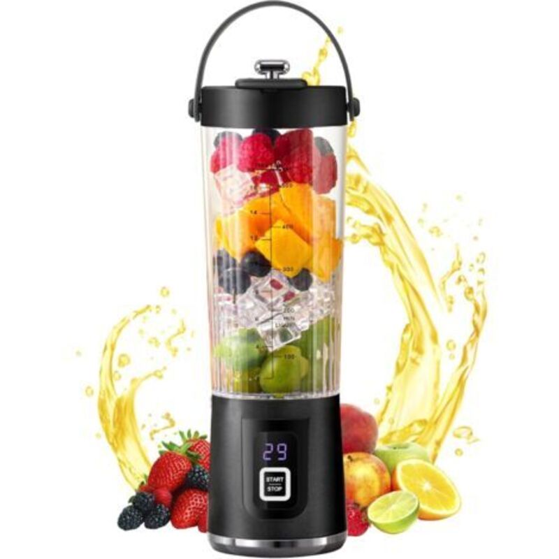 Tragbarer Mixer, Kleiner Milchshake-maker Mit Led-display, Wiederaufladbarer Entsafter Mit Akku Hoher Kapazität, Ideal Für Reisen, Büro, Fitnessstudio Und Zuhause.