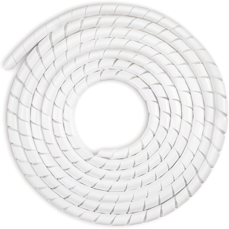 Universeller Flexibler Spiralschlauch 6 Mm, Kabelordnungsset, 1 Packung, Spiralkabelummantelungsschlauch Zum Schutz Von Tv-/pc-/usb-/tv-/aux-antennenkabeln – (15 M), Weiß (6 Mm, 15 M)