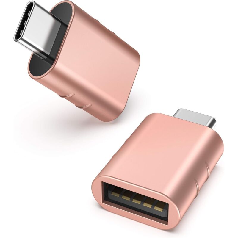 Usb-c-zu-usb-adapter 2er-pack Usb-c-stecker Auf Usb-3-buchse Adapter Kompatibel Mit Macbook Pro/air 2021, Imac, Ipad Mini 6/pro, Pink