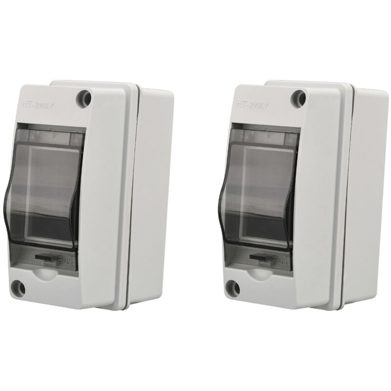 2er-pack Ip65 Wasserdichte Elektrokasten Für Den Außenbereich, 2 Module, Abs-kunststoffoberfläche, Wasserdichter Elektrokasten Für Den Außenbereich, Schaltschrank, Modulare Anschlussdose (2-fach)