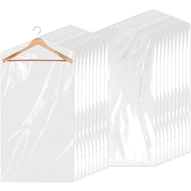 30 Stück Durchsichtige Kleidersäcke, Staubdichte Kunststoff-reinigungsbeutel, Transparente Hüllen (60 X 90 Cm)