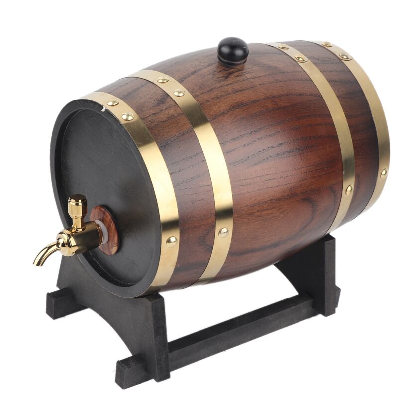 3l Retro-stil Eichenholz-fass Für Rotwein, Brandy, Whiskey, Eimer Mit Zapfhahn