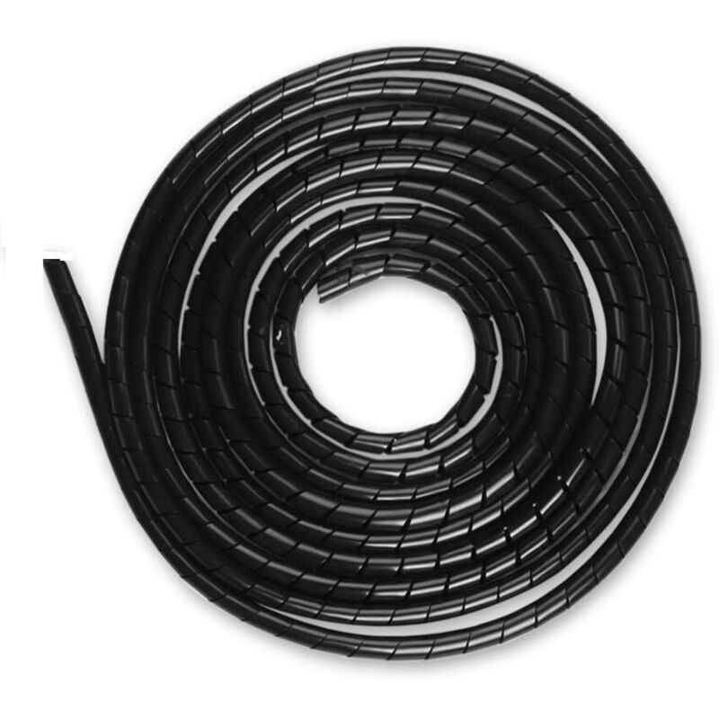Universeller, Flexibler Spiralkabelschutzschlauch 6 Mm, Kabelmanagement-set, 1 Stück Spiralkabelschutzschlauch Zum Schutz Von Tv-/pc-/usb-/tv-/aux-antennenkabeln (15 M), Schwarz (6 Mm, 15 M)