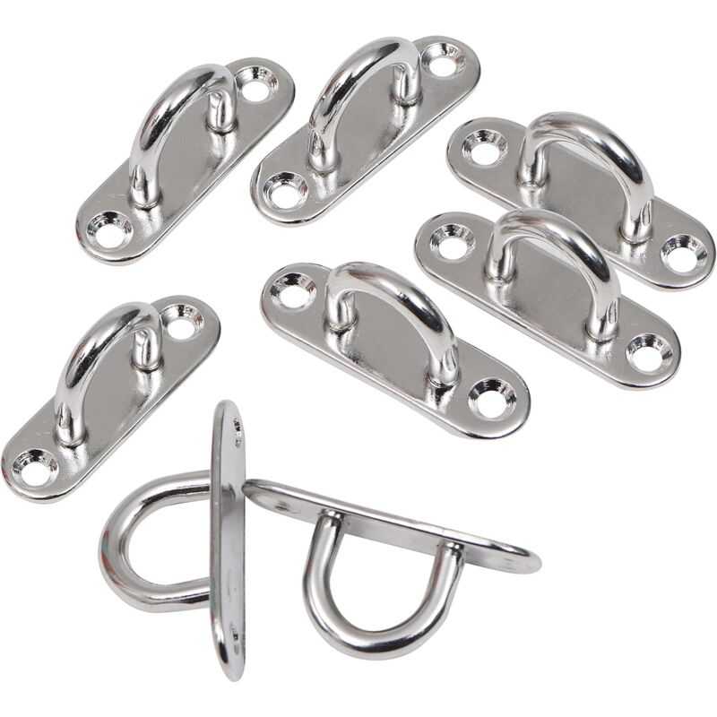 Edelstahl-brücke M8 (8er-pack) – Hochbelastbarer Rechteckiger U-förmiger Wand- Oder Deckenhaken (80 X 26 Mm) – Tragkraft 200 Kg – Befestigungsring
