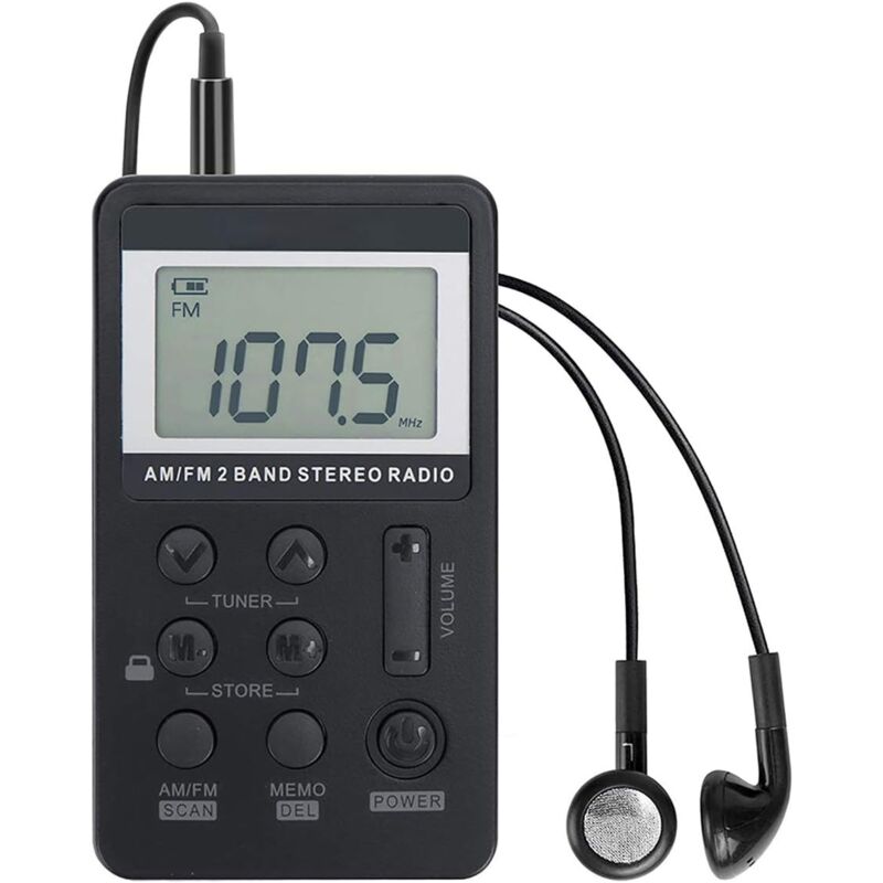 Persönliches Am/fm-taschenradio, Tragbarer Vr-roboter, Mini-walkman-radio Mit Digitaler Senderwahl, Mit Wiederaufladbarem Akku, Kopfhörern, Sperrbildschirm Für Spaziergänge/joggen/fitnessstudio/campin