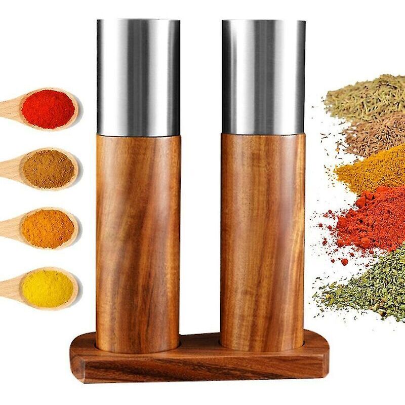 Set Mit 2 Salz- Und Pfeffermühlen Aus Holz – Küchengewürzmühle
