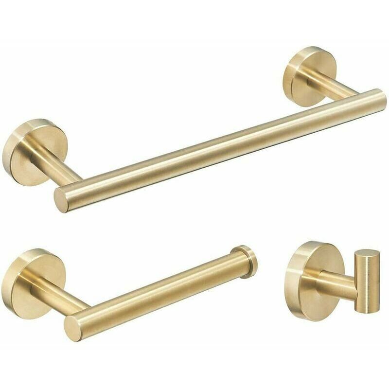 Goldenes Badezimmer-accessoire-set: Handtuchhalter, Ringhalter, Badezimmer-reling