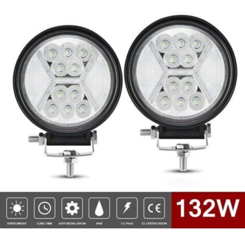 132-w-led-arbeitsscheinwerfer – Leistungsstarke 12-v-beleuchtung – Schutzart Ip67 – Spot- Und Flutlicht Für Schwieriges Gelände