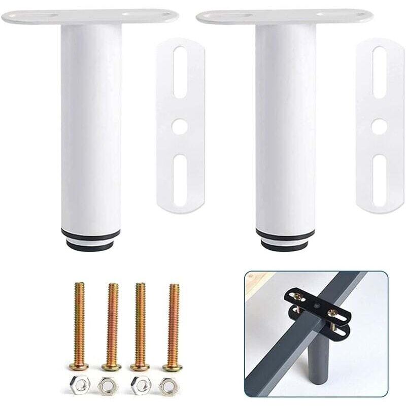 2er-set Verstellbare Bettbeine 18–33 Cm, Weiße Füße Für Lattenroste, Möbelfüße Für Kleiderschrank Und Sofa