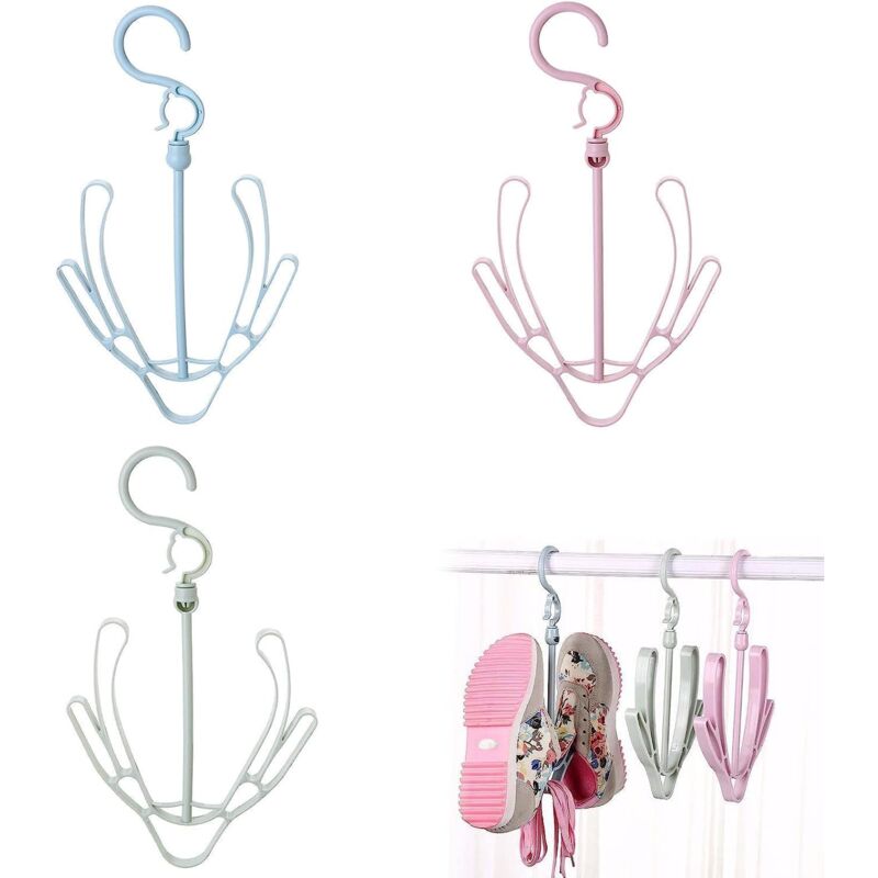 3er-set Schrankorganizer, Drehbare Schuhregale Zur Aufhängung An Der Tür, Strapazierfähige Kleiderbügel