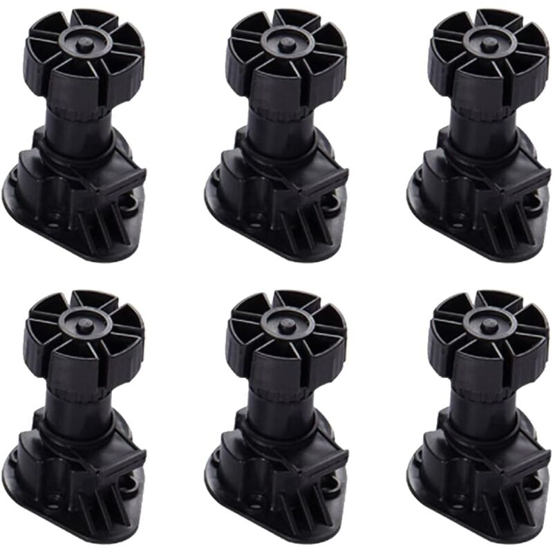 6 Stück Kunststoff-schrankfüße, Höhenverstellbare Möbelfüße Für Küche, Bad Und Kleiderschrank, 80–120 Mm