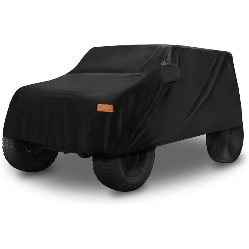 Wasserdichte Autoabdeckung Für Jeep Wrangler Jk Jl 2-türer – Schutz Im Außenbereich 440 X 190 X 150 Cm – Verstärktes 210d-gewebe