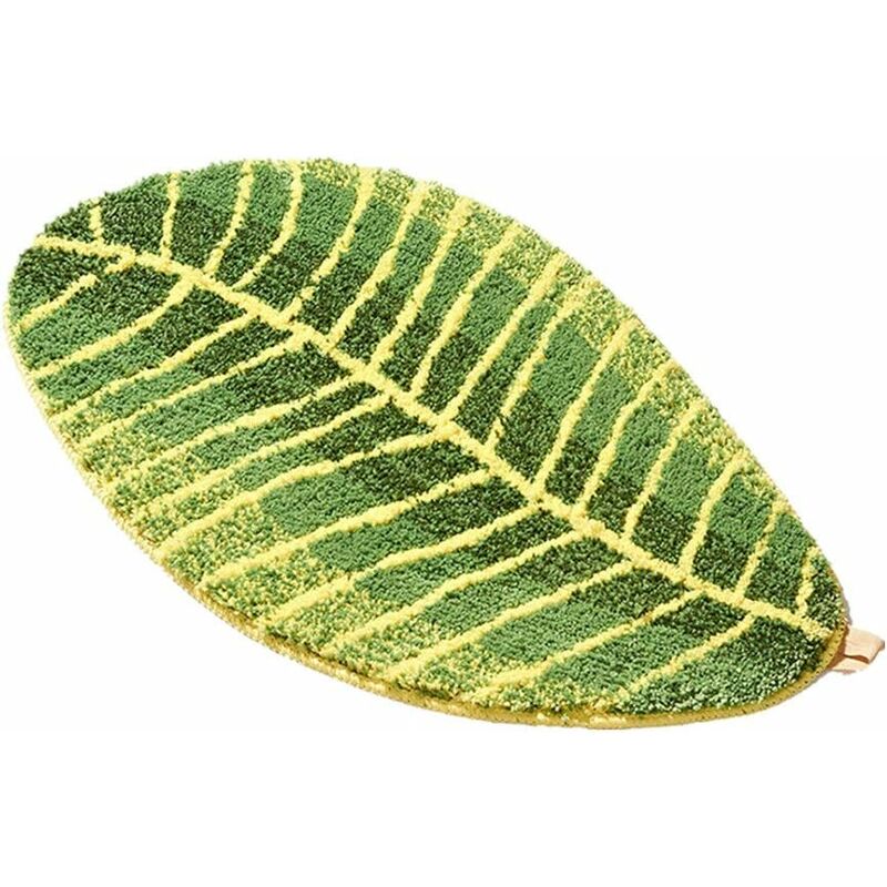 Badezimmerteppich, Weicher Plüsch – Blätterform, Rutschfeste, Wasserabsorbierende Bodenmatten Für Schlafzimmer, Küche, Bad, Tür, 45 X 75 Cm