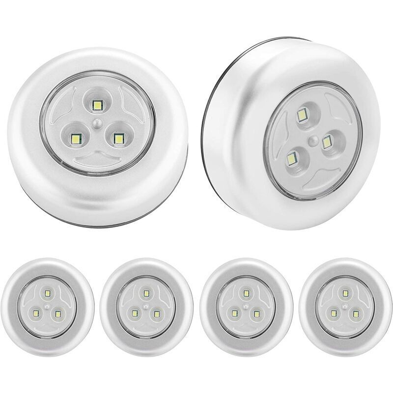 6er-pack Selbstklebende Led-nachtlichter, 3 Batteriebetrieben, Für Schränke/kleiderschränke/regale/eingangsbereiche/küche/gänge