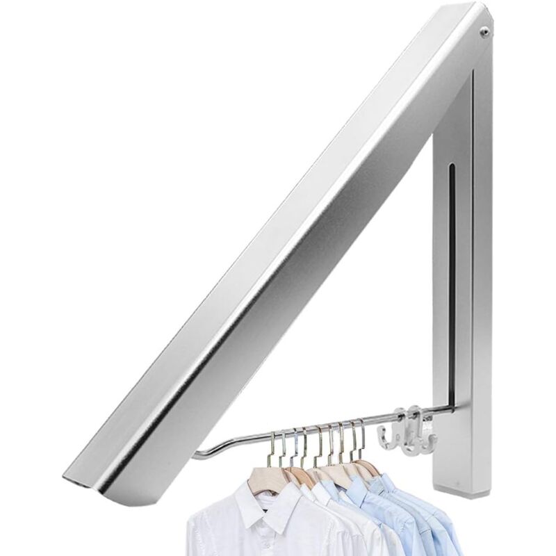 (1 Stück) Klappbarer Wäschetrockner, Klappbarer, Einziehbarer Wäschetrockner Für Den Innenbereich, Aluminium, Aufbewahrungsorganizer Für Zu Hause, Wandmontierter Kleiderhaken
