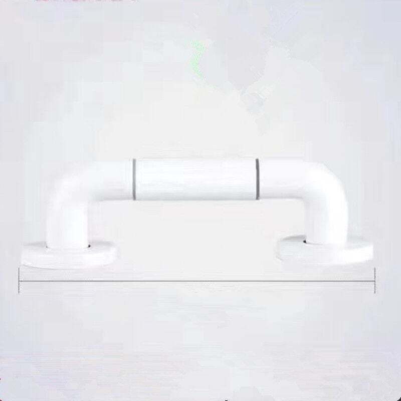 40 Cm Weißer, Rutschfester Wc-haltegriff Mit Edelstahlgriff, Duschstütze, Leuchtkreisen Und Abdeckflansch