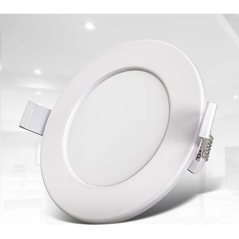 Set Mit 3 Einbau-badezimmerstrahlern, Schutzart Ip44, Spritzwassergeschützt, Ultraflach, Ø115 Mm, 6-w-led-module, Warmweißes Licht