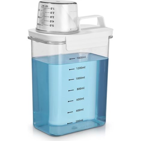 Luftdichter Waschmittelspender Mit Messbecher, Mehrzweck-aufbewahrungsbox Für Wäsche, Aufbewahrungsbox Für Waschpulver, Geeignet Für Waschpulver, Waschmittel, Müsli (1800 Ml)