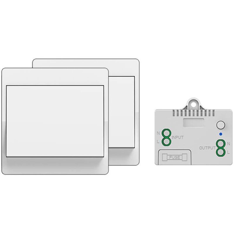 Selbstversorgter Funk-schalter, Keine Batterie, Funkfernbedienung Für Beleuchtung Und Elektrogeräte, Wasserdicht Und Sicher, Kann Direkt Im Badezimmer Usw. Installiert Werden (1 Zu 2)