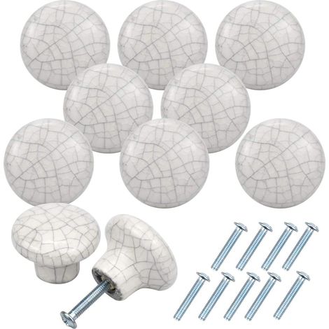 10 Stück Vintage-keramik-schubladengriffe, 32 Mm Weiße Möbelknöpfe, Runde Schubladenknöpfe, Türknöpfe, Möbelgriffe Für Schrank, Kleiderschrank, Küche, Kinderzimmer
