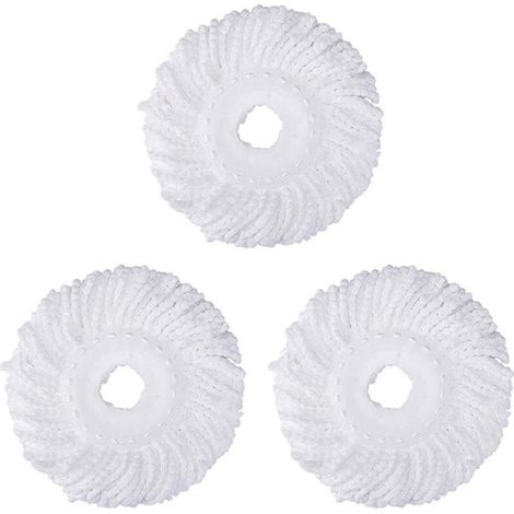 3 Stück 360° Drehbare Mikrofaser-wischmoppköpfe, 16 Cm Durchmesser, Ideal Für Die Gründliche Reinigung Von Glatten Und Rauen Böden