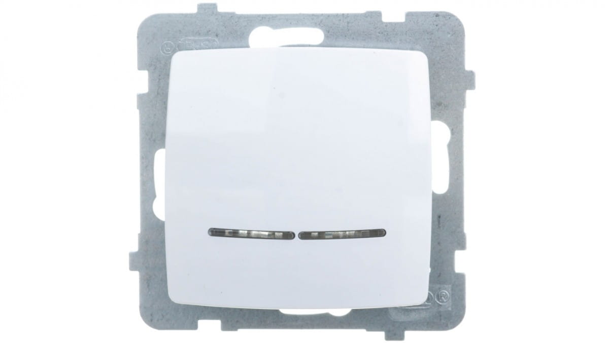 Karo Einzelschalter Mit Beleuchtung, Weiß Łp-1ss/m/00