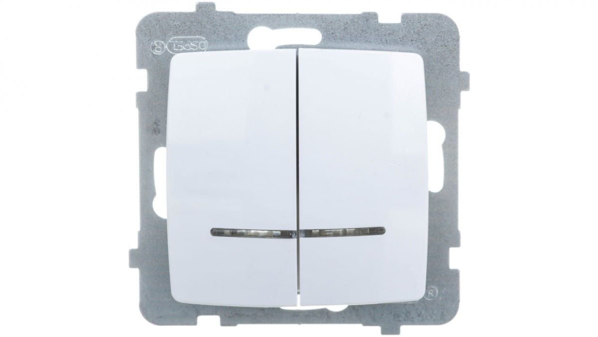 Karo Kerzenschalter Mit Orangefarbener Beleuchtung, Weiß Łp-2ss/m/00