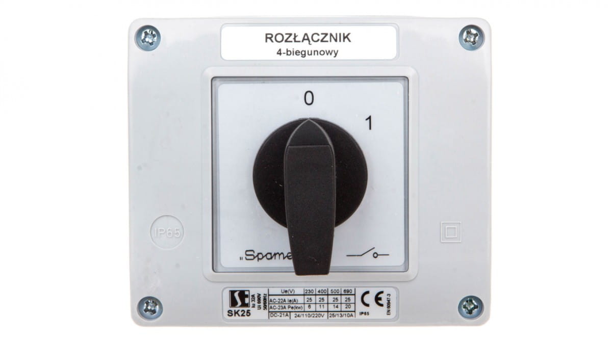 Nockenschalter 0-1 25a 4p Im Gehäuse Sk25-2.8210ob13