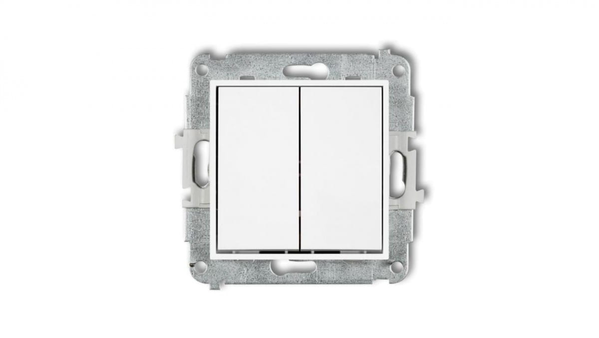Icon Doppeltreppenschalter (zwei Tasten Ohne Piktogramme) Weiß Iwp-33.1