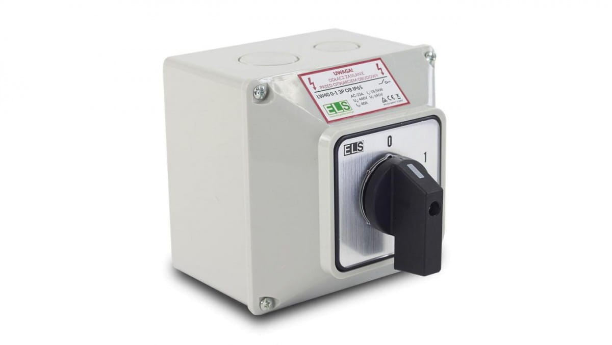 Nockenschalter 0-1 40a 3p Im Ip65 / Lw40 Gehäuse 0-1 3p Ob