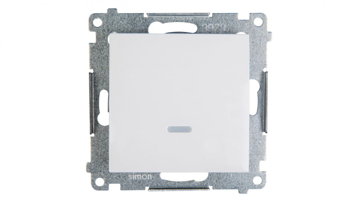 Simon 54 Einpoliger Schalter Mit Einschaltsignal, Schnellverbinder, Weiß Dw1zl.01/11