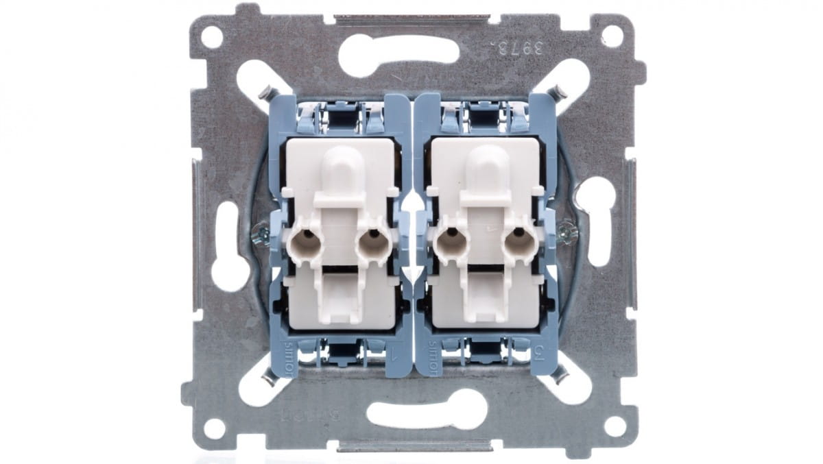 Simon 54 Doppelkreuzschaltermechanismus 10ax 250v, Schnellanschlüsse, Sw7/2xm