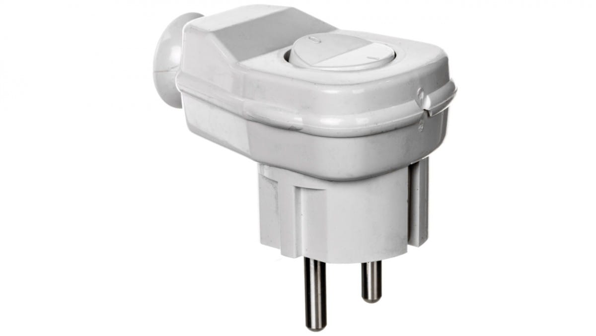 Abgewinkelter, Abnehmbarer Stecker Mit Ein-/ausschalter 16a 2p Awa-ł Weiß 51,15