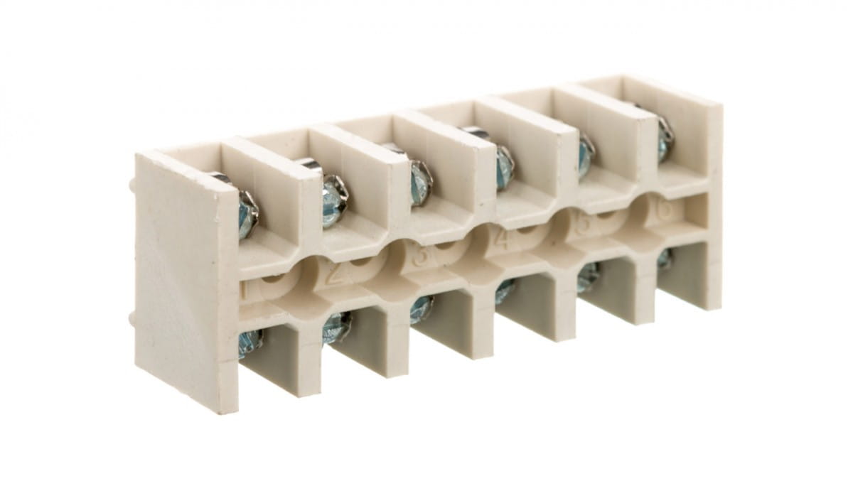 6-polige Klemmenleiste 4 Mm² Mit Schneidschutz Lz-b4/6 Weiß A12-0c52