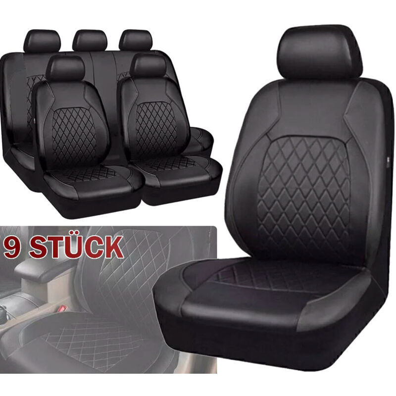 Set Mit 9 Universellen Autositzbezügen Aus Kunstleder, Pu-lederzubehör Für Den Fahrzeuginnenraum, Suv, Fahrzeug