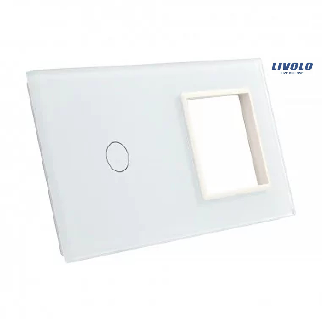 Livolo Glasfront Weiß Doppelschalter 701g-61 1+ Gn