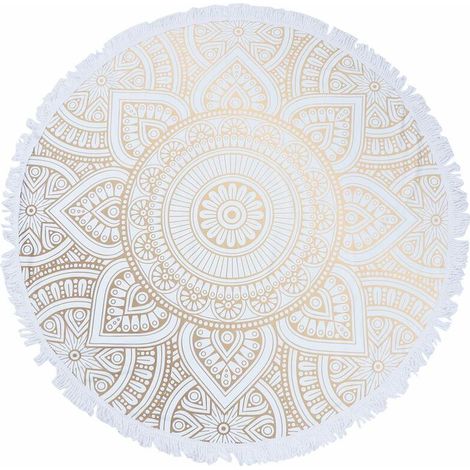 Tigrezy Schnelltrocknendes Rundes Strandtuch. Strandtuch Mit Abstraktem Mandala-muster. Yogamatte. Duschtuch. Badetuch
