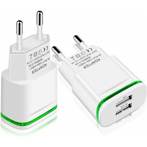 Usb-wandladegerät, 2er-pack, 2,1 A, 5 V, 2 Anschlüsse, Universal-netzteil Mit Led-anzeige Als Ersatz Für Iphone 11, Xr, X, Xs Max, 8, 7, 6, 6s Plus, 5s, Samsung Galaxy/note, Ipad, Xiaomi-smartphones