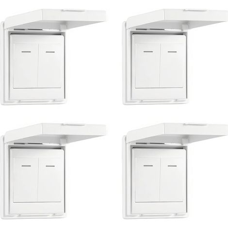 (weiß) Ein Set Aus 4 Schlanken Schalterabdeckungen, Feuchtigkeits- Und Wasserbeständig, Geeignet Für Badezimmer, Küchen Und Andere Feuchte Umgebungen.