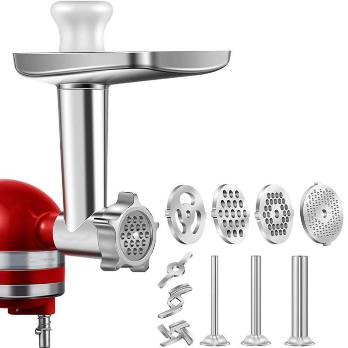 Set Mit Metall-fleischwolf-aufsatz Für Kitchenaid Küchenmaschinen, Inklusive Fleischwolf Blendermax