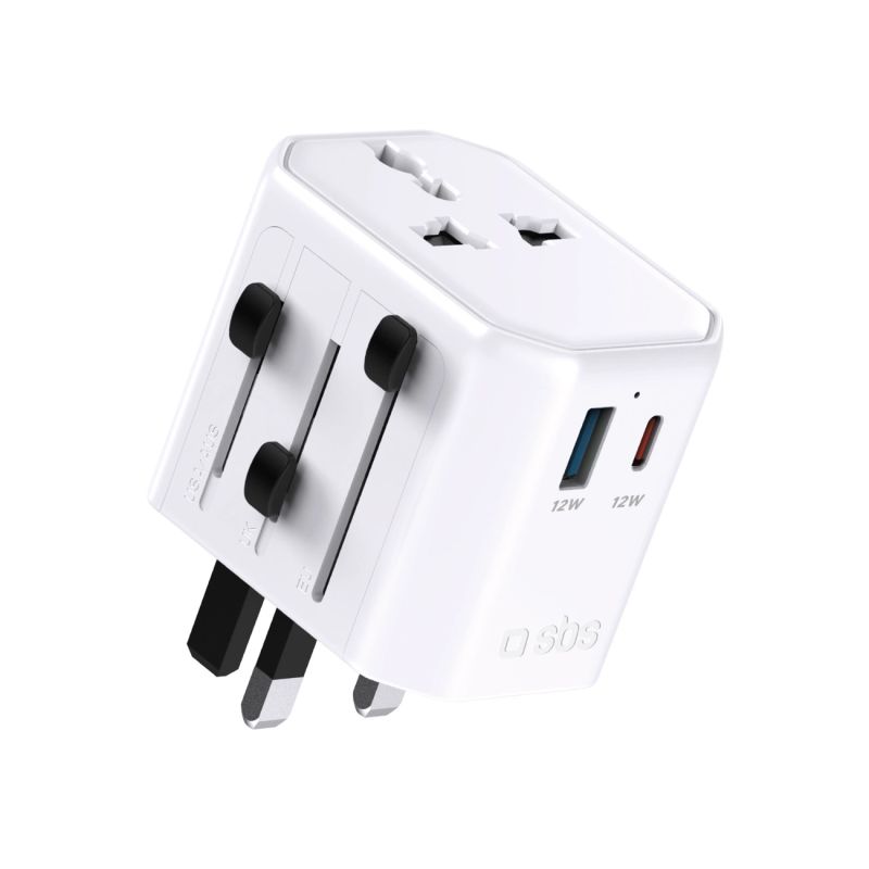 Reiseadapter Sbs Teadaptusbtcuni 2500 W Push & Slide