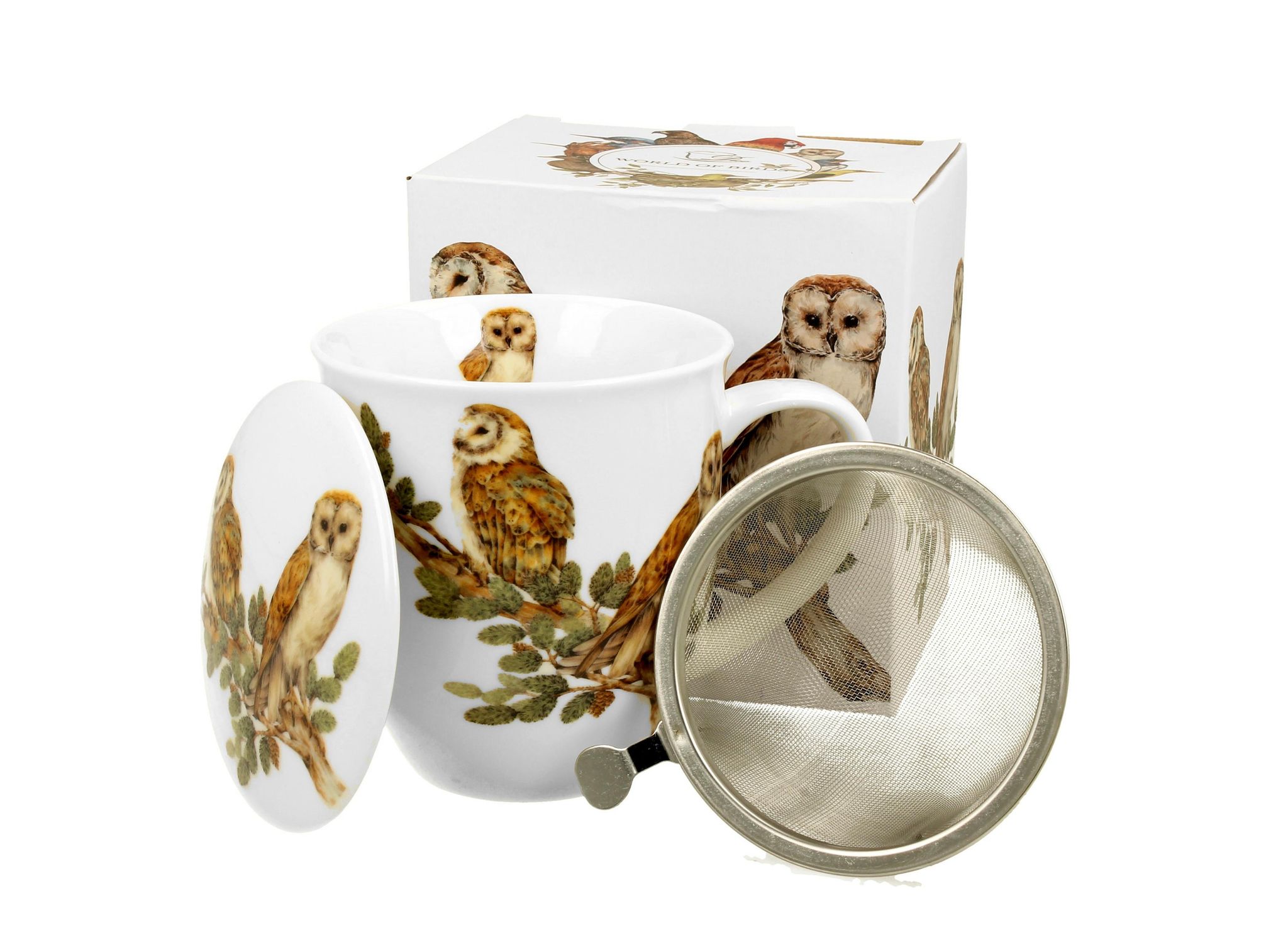 Tasse Mit Teesieb, Eulenmotiv, 400